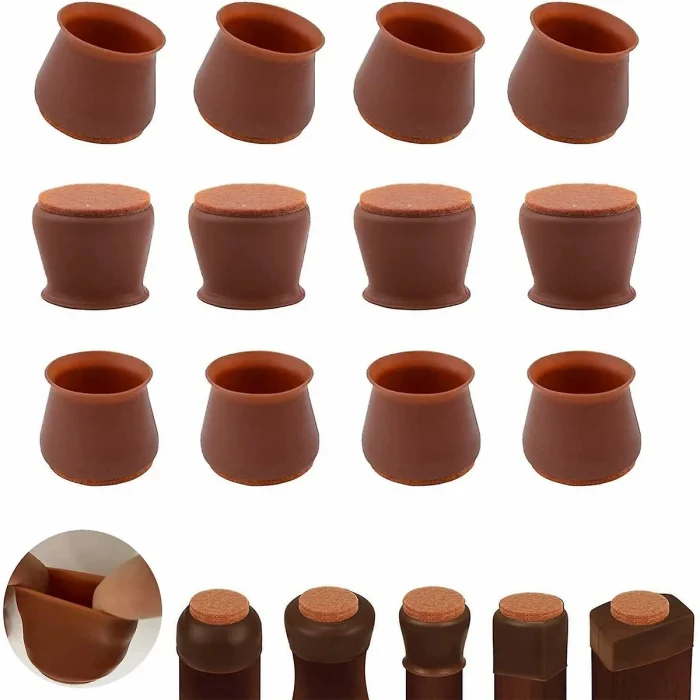 24 pcs Chair Leg Floor Protectors Felt Bottom